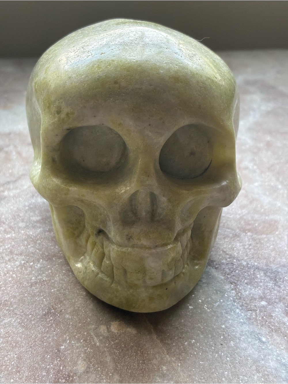 Polished Stone Skull Sculpture